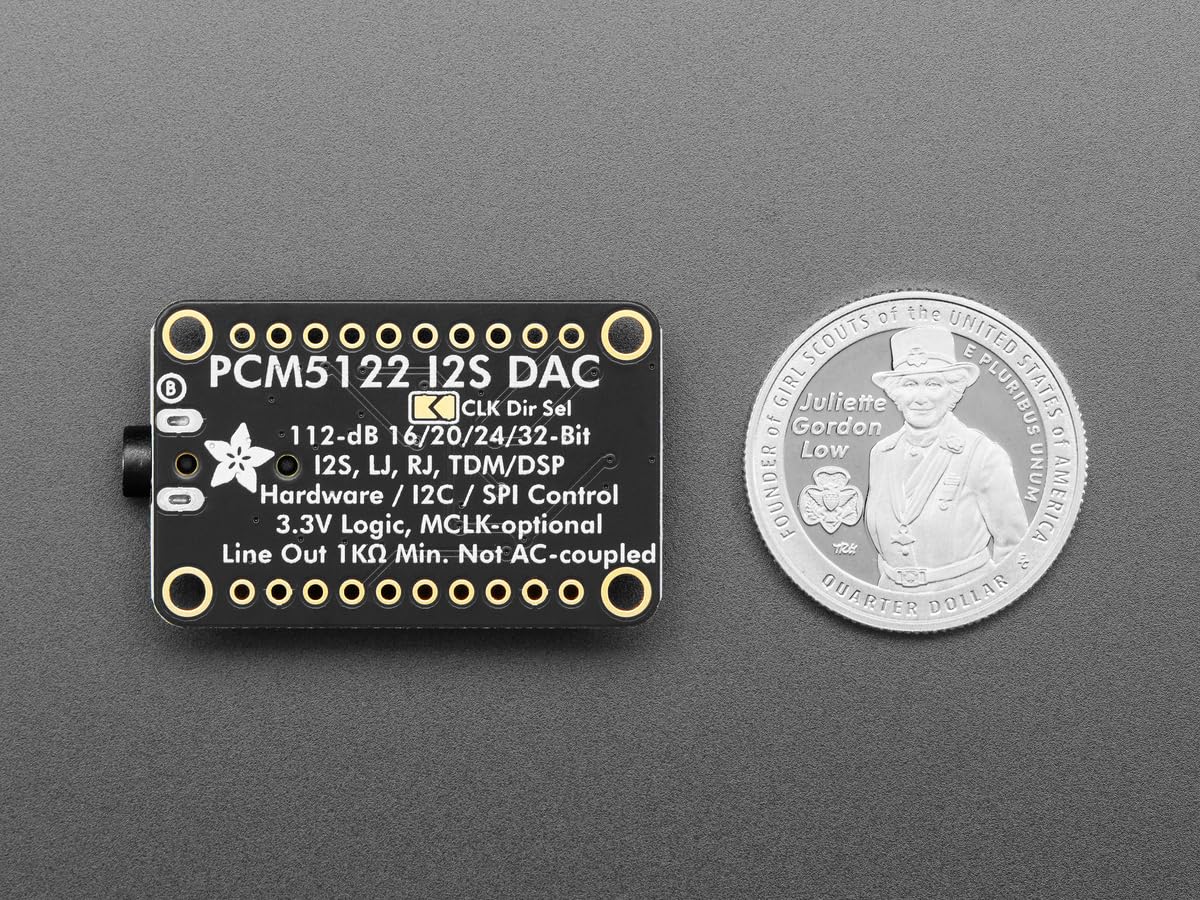 Adafruit PCM5122 I2S DAC con Line Level Output, HW, I2C/SPI, 6421