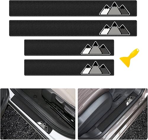 Xnqdre 4 Pack Tri-Color 3 Color Carbon Fiber Door Sill Protector Welcome Pedal Front Rear Door Guards Step Protector Compatible for Toyota Tacoma Xnqdre 4 Pack Tri-Color 3 Color Carbon Fiber Door Sill Protector Welcome Pedal Front Rear Door Guards Step Protector Compatible for Toyota Tacoma