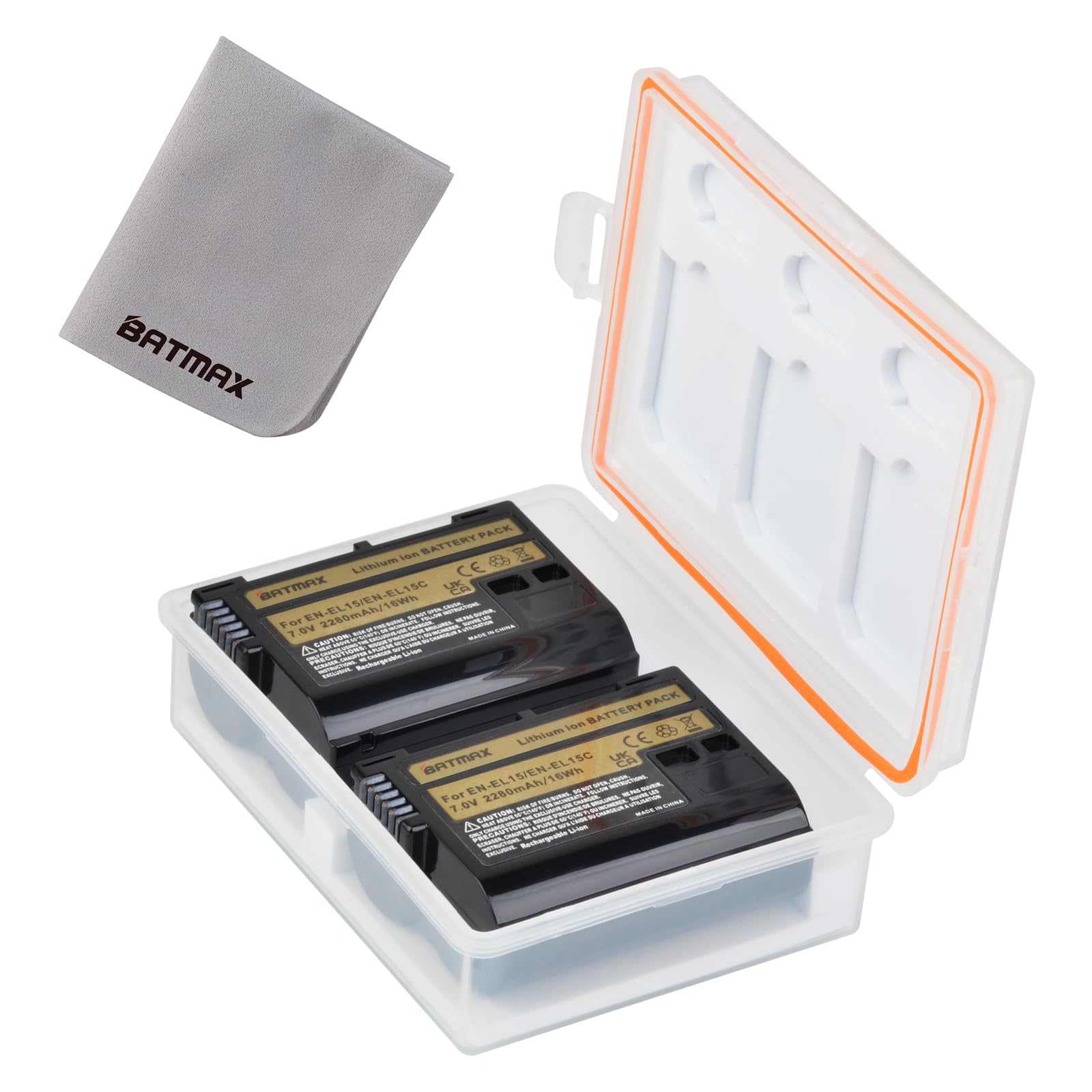 Batería EN-EL15A Batmax pack de 2 fundas compatibles con cámaras Nikon Z7II D7500 D810 Z5 D500 7