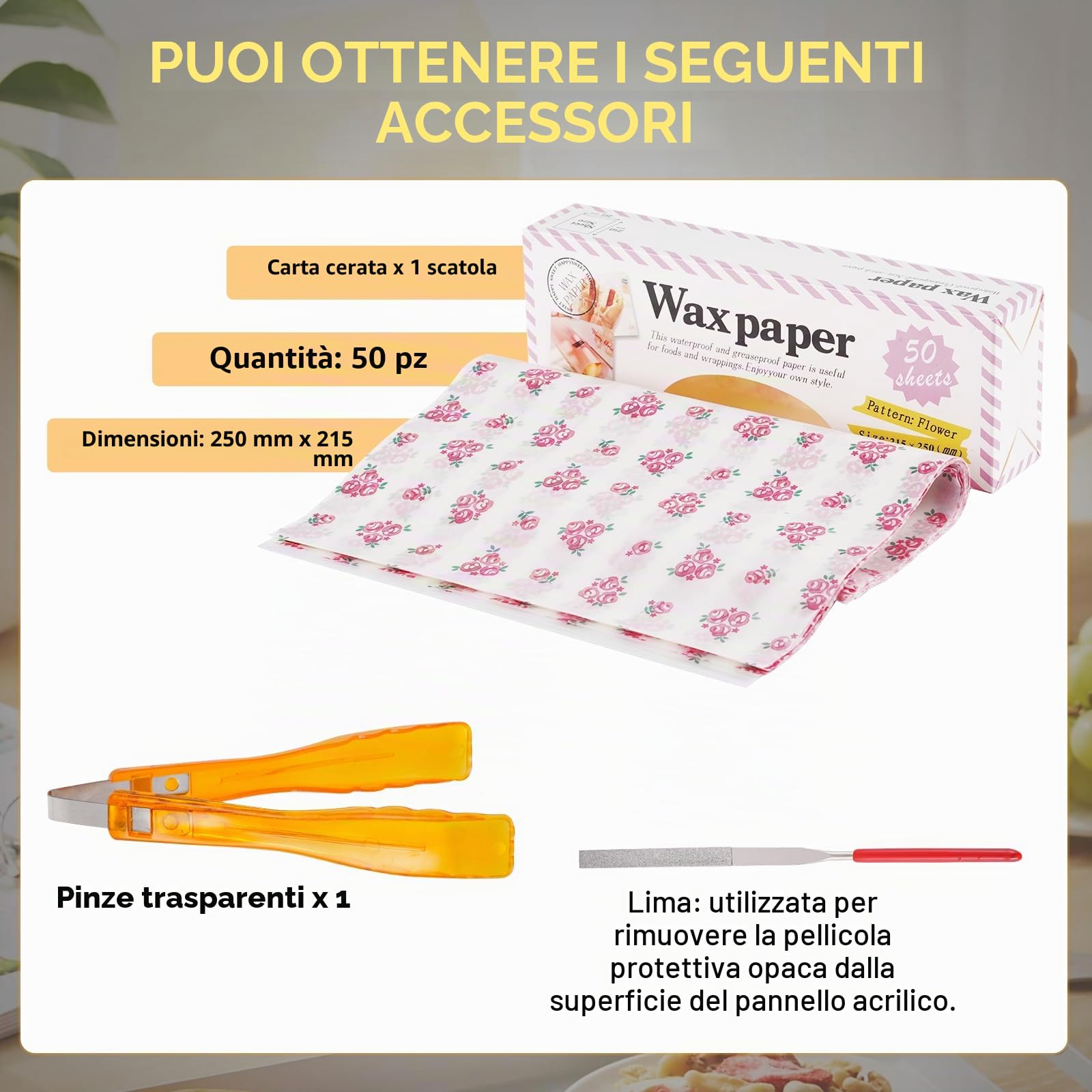 BAOSHISHAN Vetrina per pasticceria in acrilico trasparente, espositore per torte, a 2 livelli, per esporre torte, ciambelle con pinza da portata per torte 50 x 24 x 26 cm
