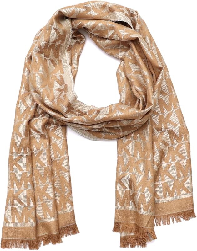 Women's Mk Charm Colorblocked Lws Scarf, Stylish Fashion Accessory for Cold Weather