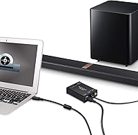 Vista 3 de LiNKFOR Convertidor de conector de auriculares coaxial USB a SPDIF RCA y conector de auriculares de 0.138 in - Adaptador de audio óptico - PCM