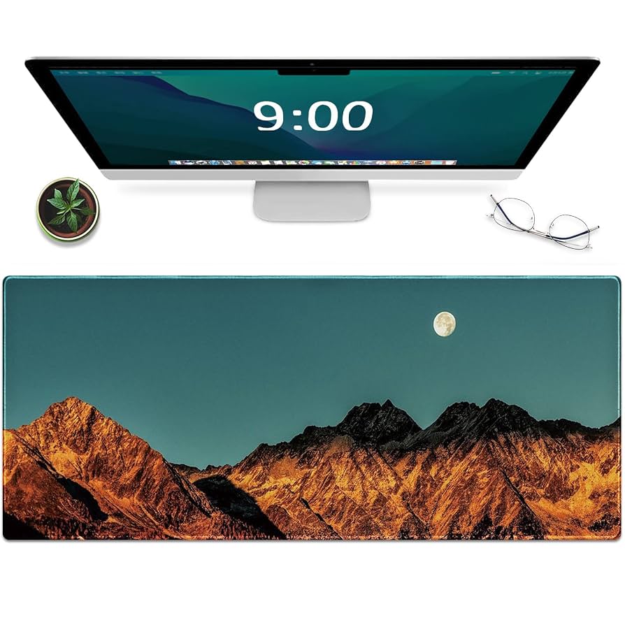 Galdas Gaming Mauspad XXL – 80x30 Cm, Mit Genähten Kanten, Rutschfeste Gummi-Unterseite, Wasserabweisend, Schwarzes Weltkarten-Design