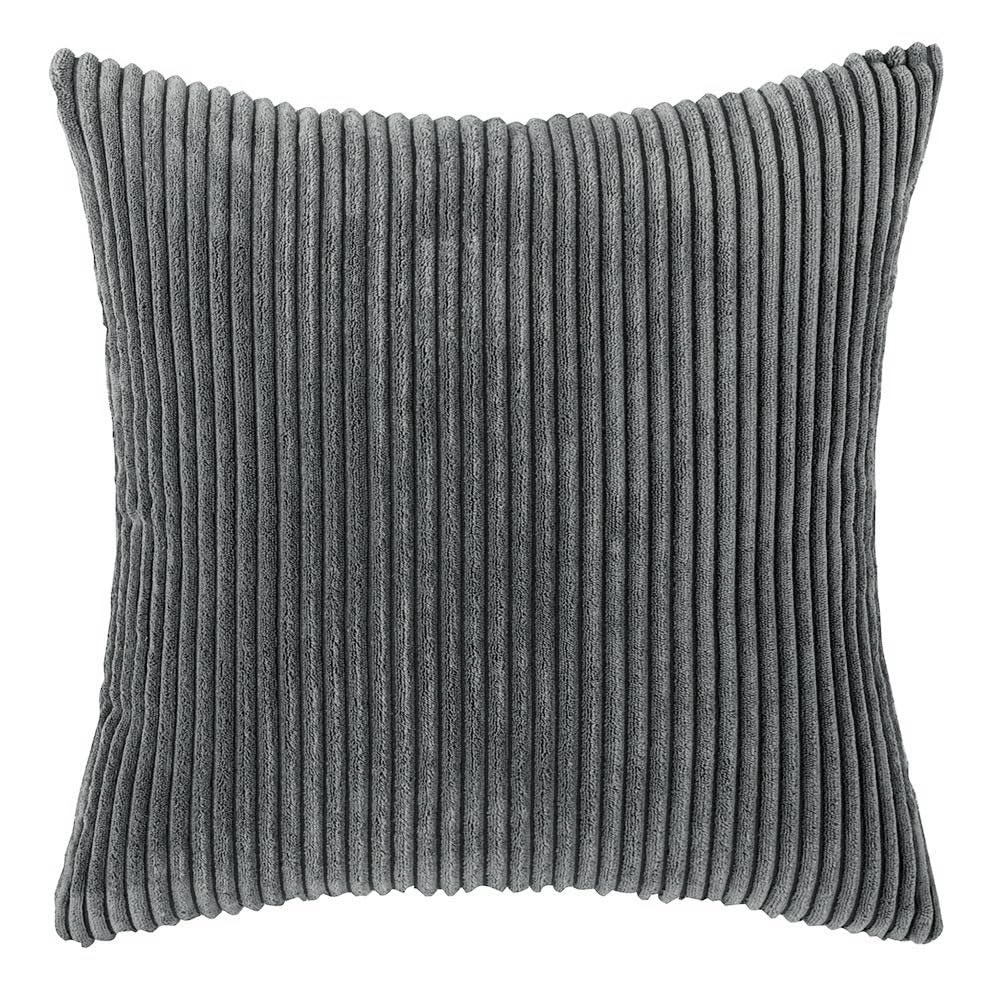 Housses de coussin 60x60 velours côtelé gris foncé haut de gamme