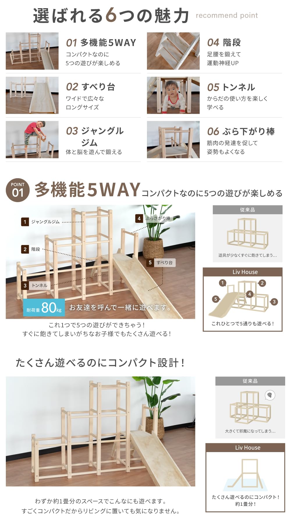Amazon.co.jp: NEOLEAD NEW 5Way ジャングルジム 3段 すべり台 室内 