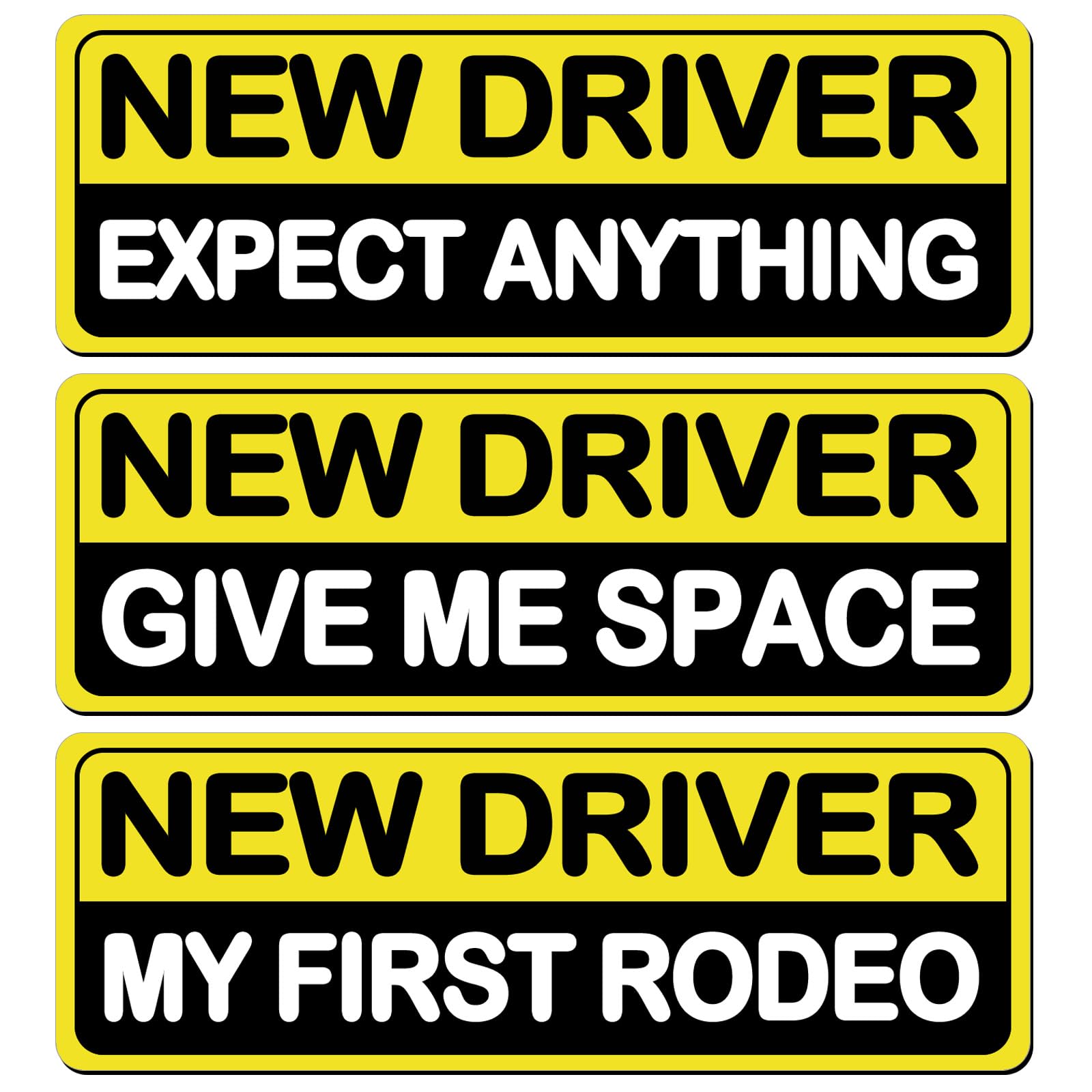3Pcs Student Driver New Car Stickers, Magnetic Student Driver Signs for Car, Personalized Bright Colors Accessories, Clear Fonts Supplies Suitable for Beginners &amp; Students
