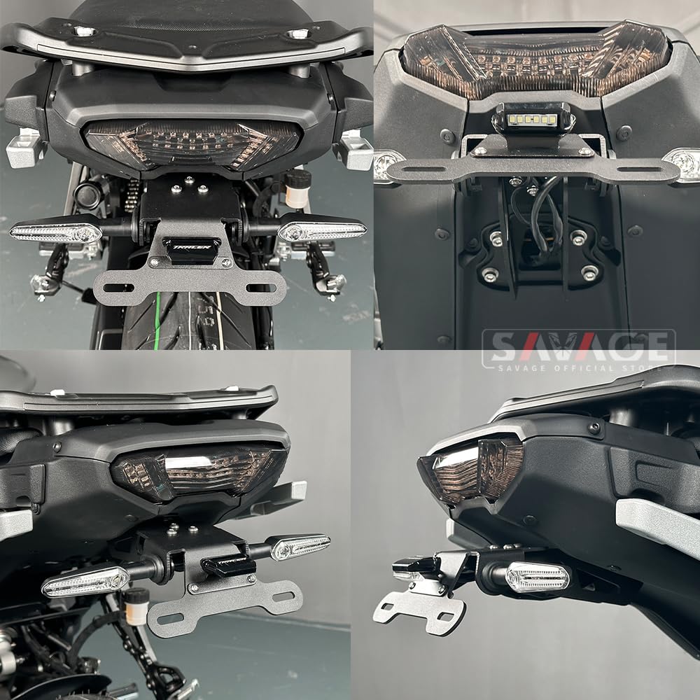 Kennzeichenhalter Motorrad Kennzeichenhalter, passend for Yamaha MT09 Tracer FJ-09 Tracer 900/9/GT 9GT 2015–2023, Motorrad-Tail Tidy Fender Eliminator Motorrad Kennzeichenhalter(Noir)
