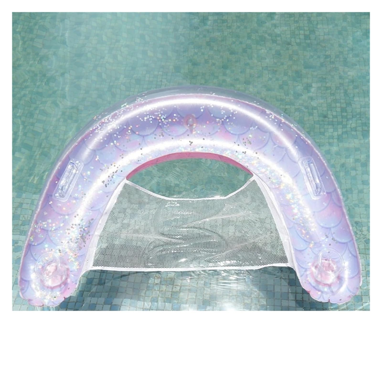 Luftmatratze Wasser U-förmiger schwimmender Reihen-verdickter Schwimmring-Schwimmstuhl, Wasserschwimm-Aufblasbett-Relaxsessel-Schwimmausrüstung(Purple)