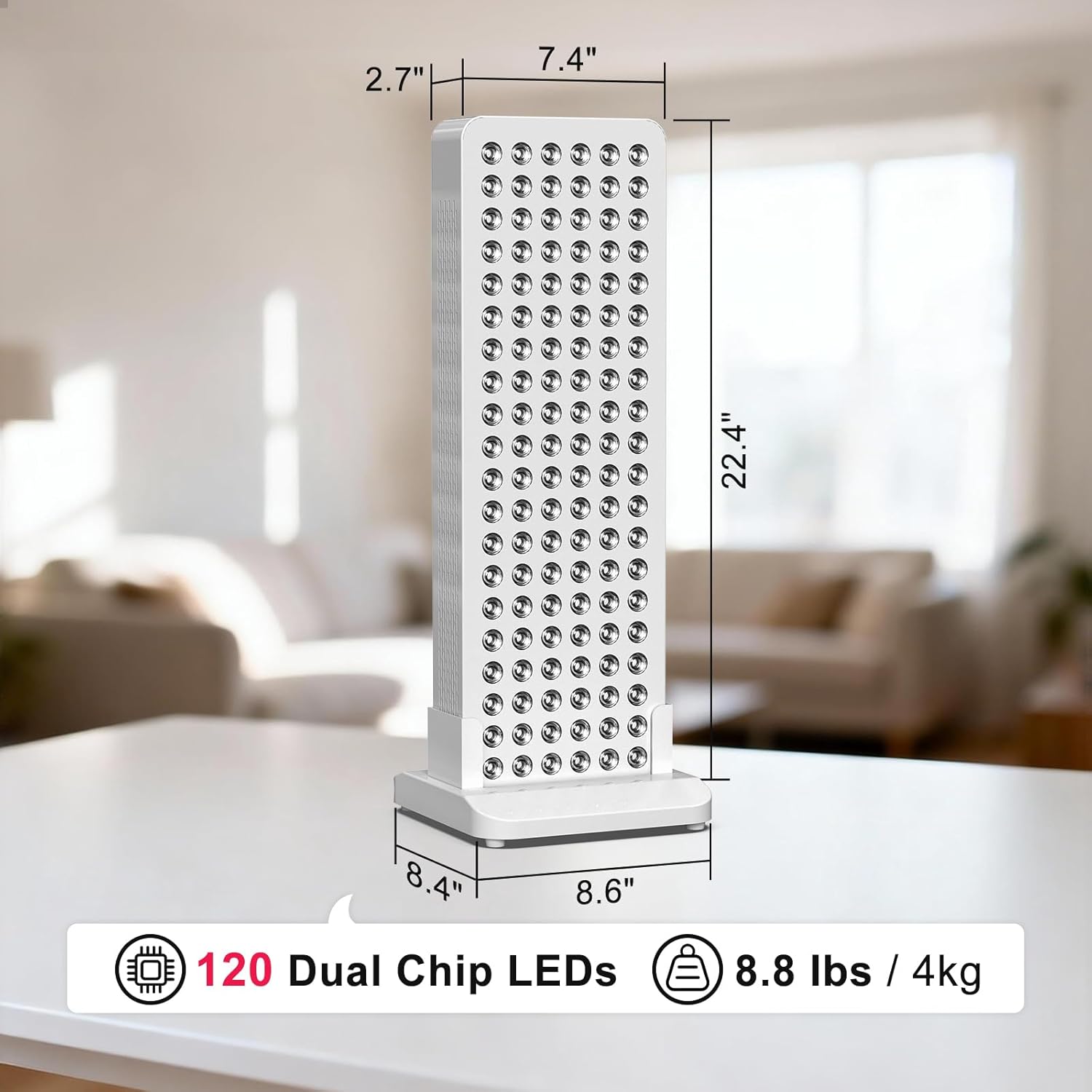 BONTANNY Red Light Therapy with Base, 630/660/810/830/850nm 5 Wavelengths Red Near Infrared Light Device with 120 Dual Chip Clinical Grade LEDs, Remote Control, Timer for Face, Body, Skin, BO-600