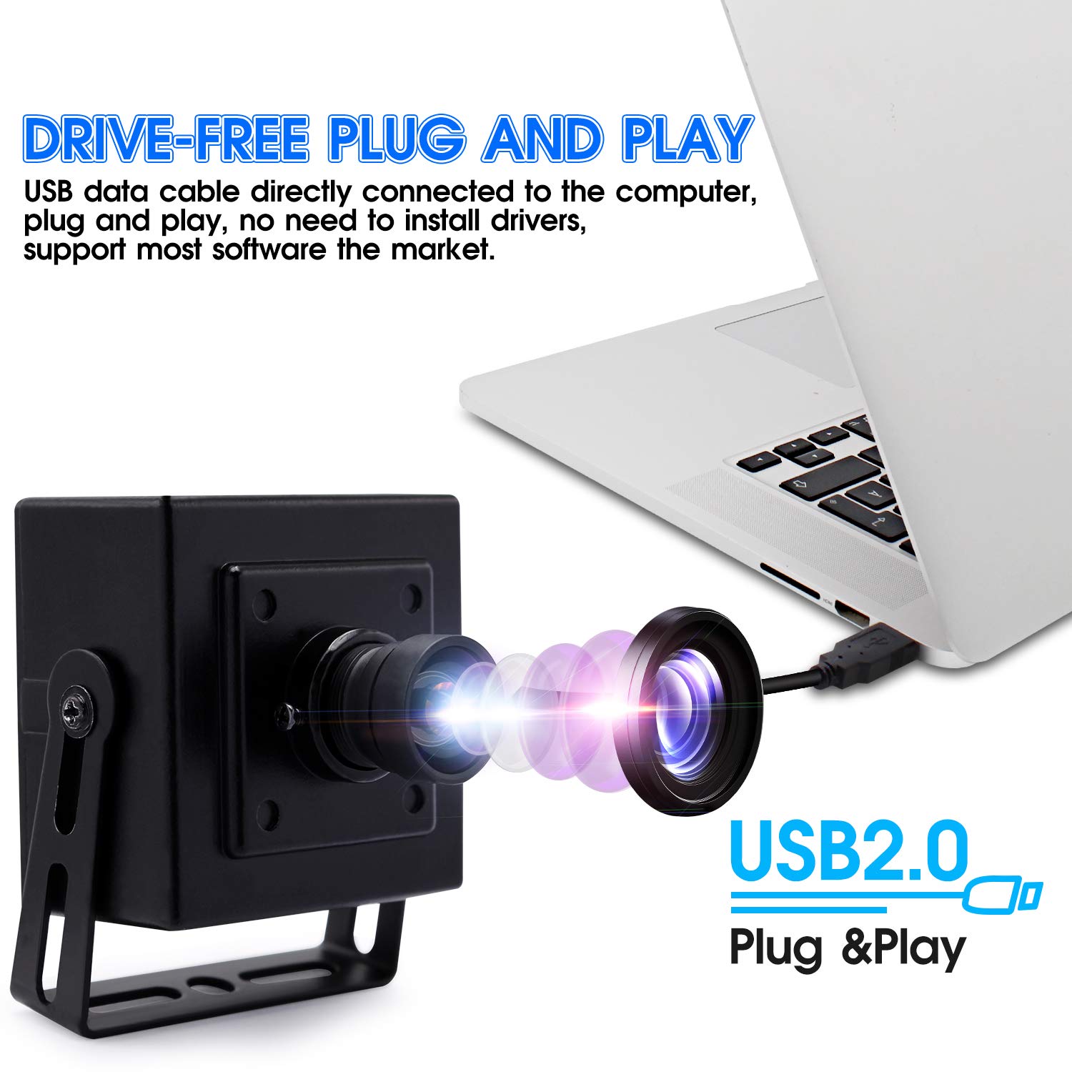 Amazon.com: Hotpet 13MP USB Camera with No Distortion Lens, 100