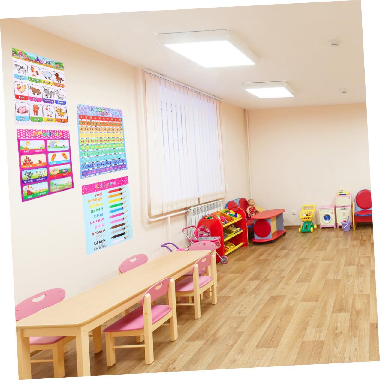 FUNOMOCYA 14 pièces Posters Éducatifs Autocollants pour Garçon Fille Affiches Murales Apprentissage Précoce Anglais Éducatives et Colorées pour Chambre et Classe