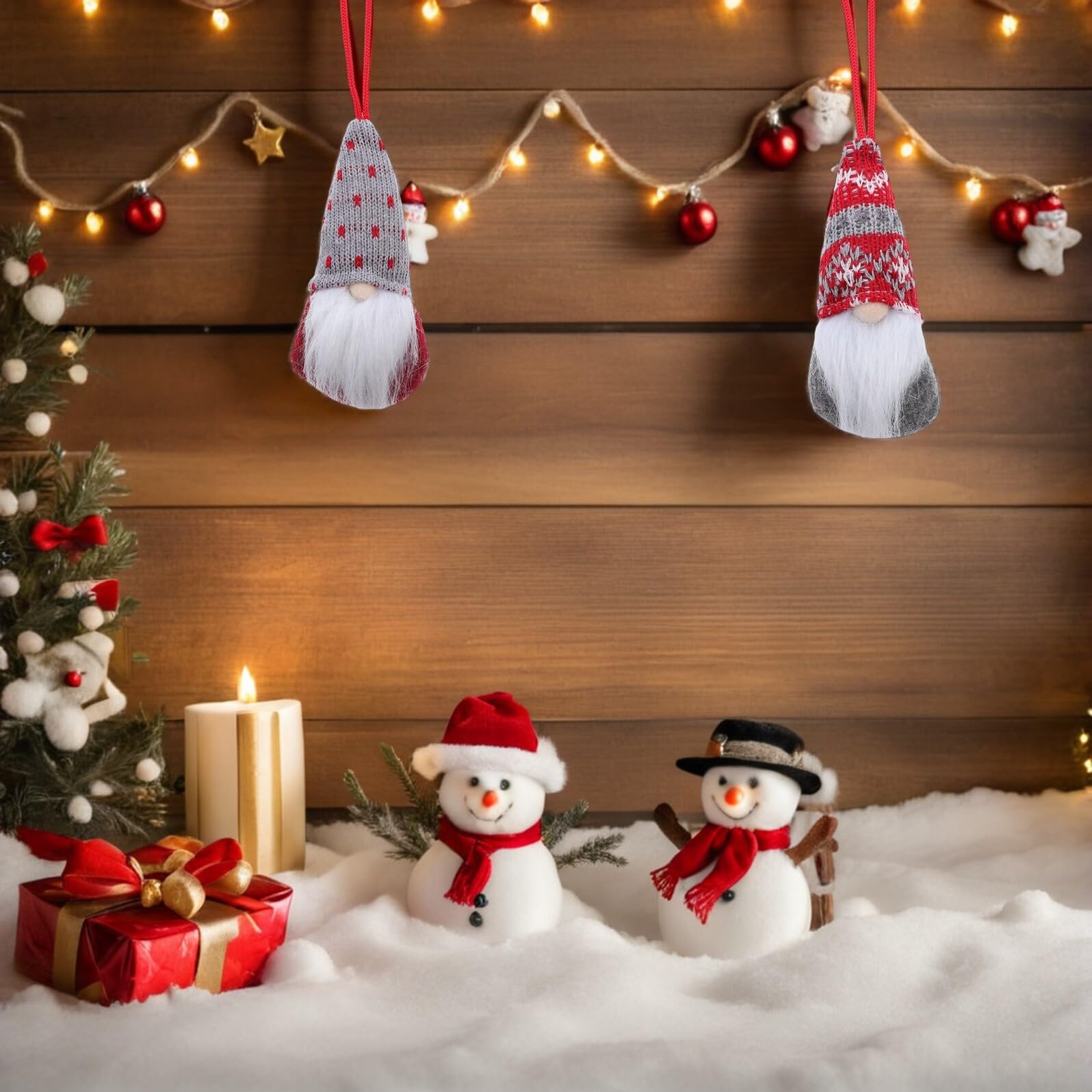 8 Stück Teiliges Weihnachtsdeko Gnom Anhänger im Skandinavischen Stil Gesichtslose Weihnachtswichtel für Indoor Weihnachtsbaum Langlebige und Niedliche Weihnachtsornamente