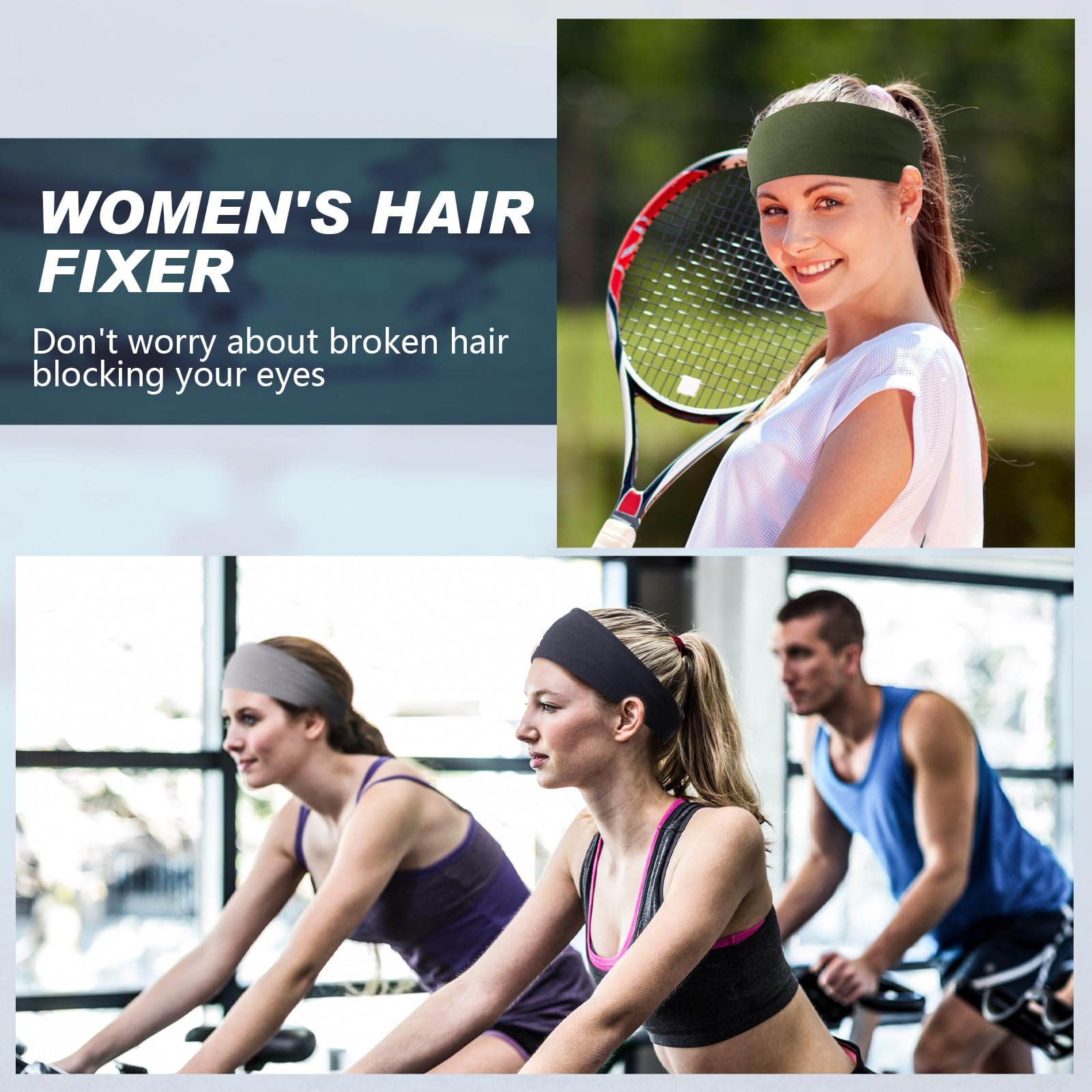 Sport-Schweißbänder für Herren und Damen, Camouflage-Stirnbänder, Workout, rutschfeste Stirnbänder, atmungsaktiv, Fitness, dehnbar, Unisex, Haarband für Yoga, Laufen, Radfahren, Ball, 18