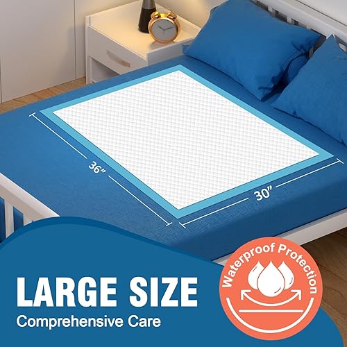 Miniatura 2 de 100 almohadillas desechables de cama de 30 x 36 pulgadas, superabsorbentes, almohadillas desechables extra grandes, almohadillas de incontinencia
