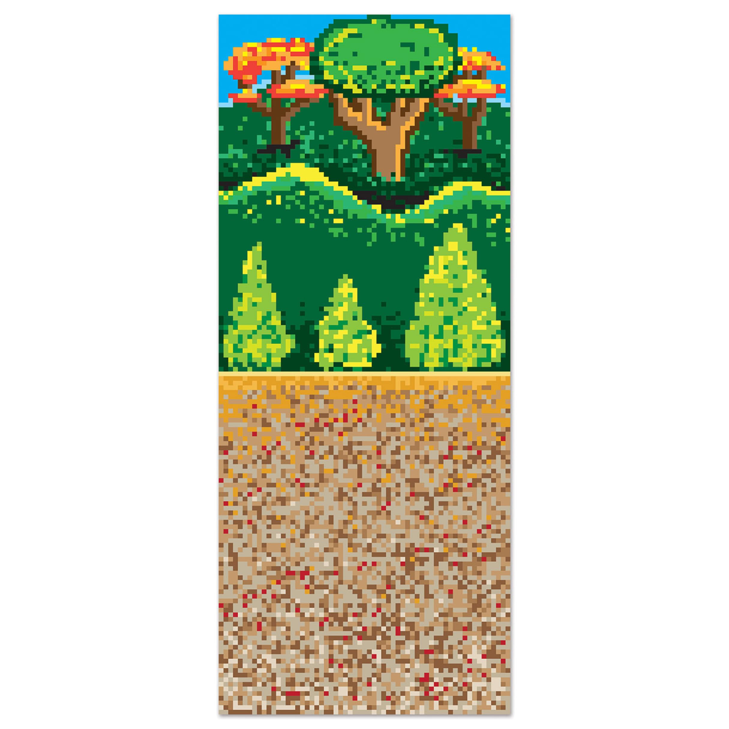 Beistle 8-Bit Forest Backdrop - 4x30 Feet -1 Beistle 8-Bit Forest Backdrop - 4x30 Feet -1