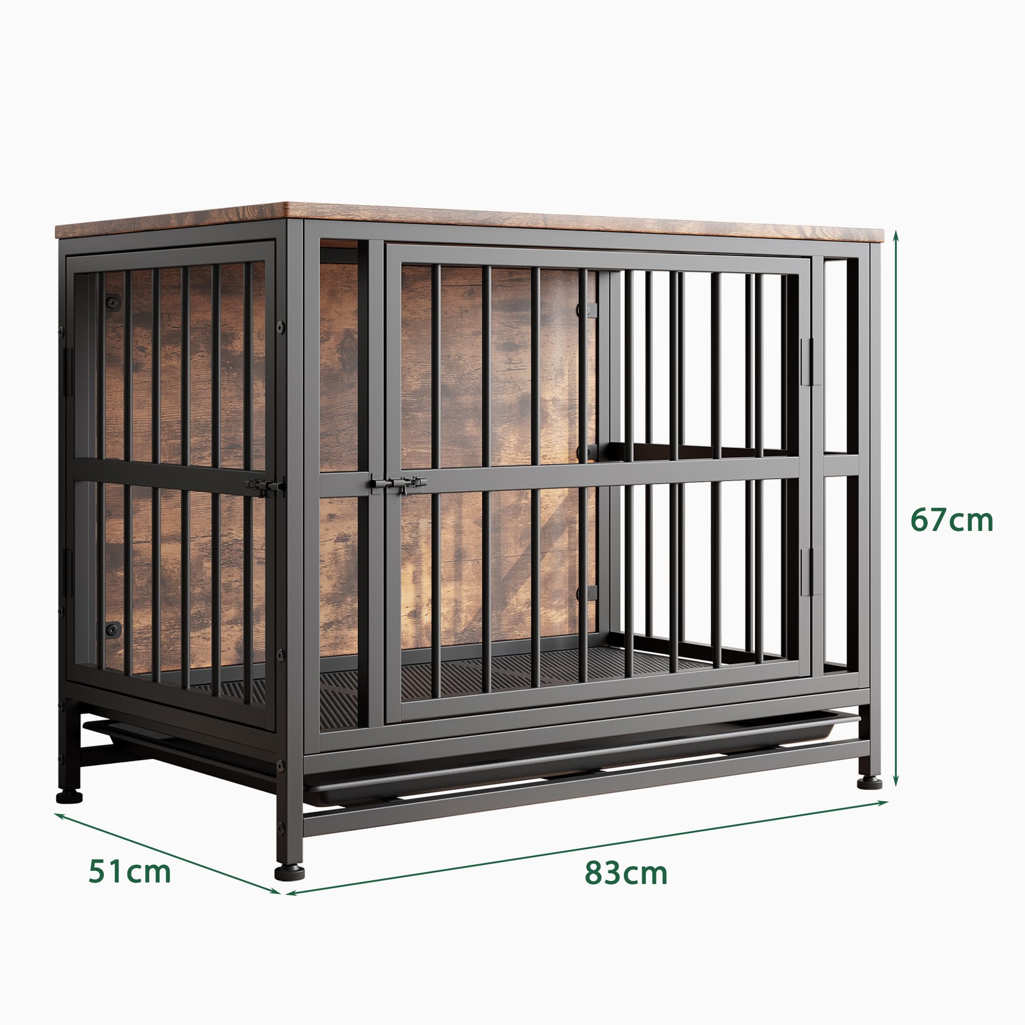 Hundekäfig Möbel, Hundebox für Zuhause Mittlere Hunde,Beistelltisch, Hundehütte Indoor, Hochbelastbar Hundehaus für Zuhause, Herausnehmbares Tablett, 2 Türen,Dog Crate Furniture