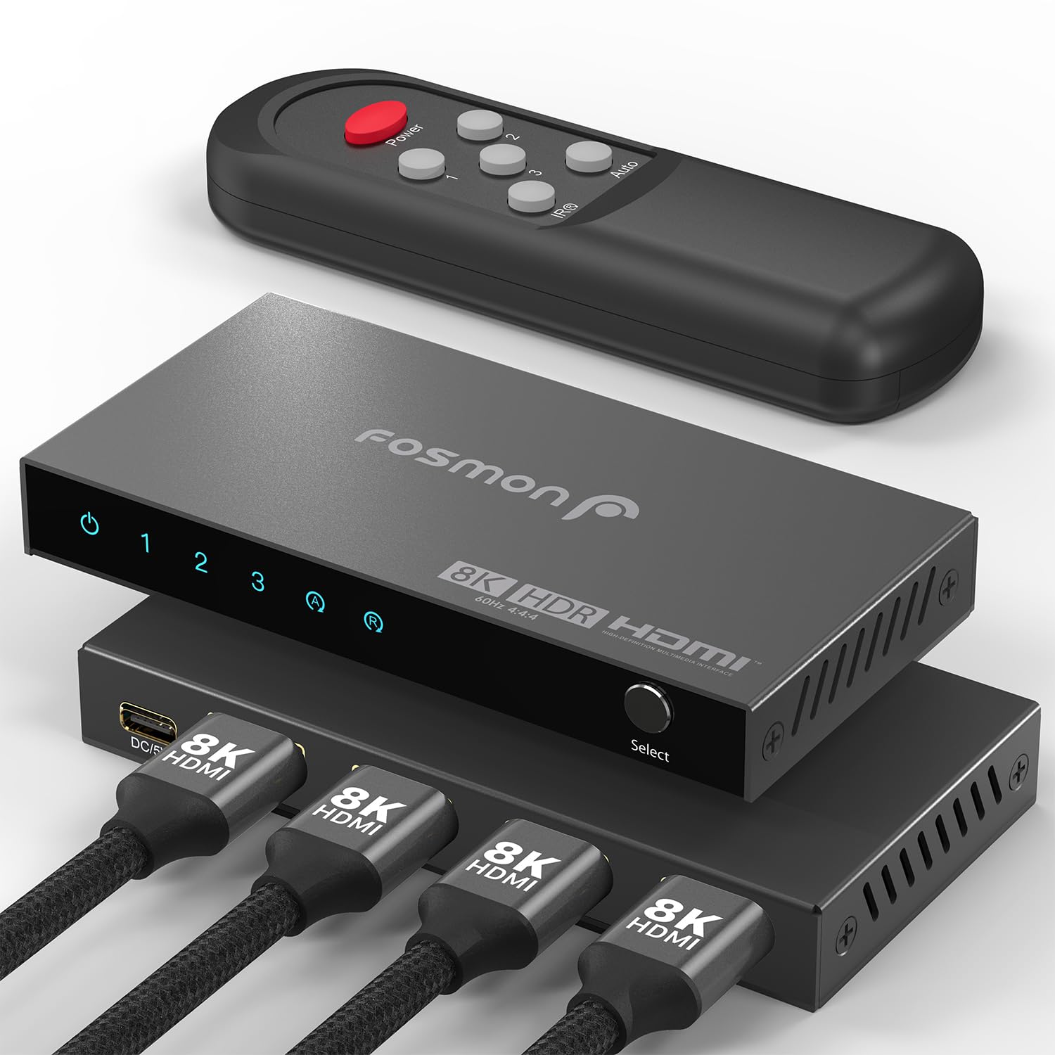 HDMI 2.1 Switch, 8K HDMI Splitter 4k 120hz Ultra HD 48Gbps Bidirektional HDMI Switch 2 In 1 Out