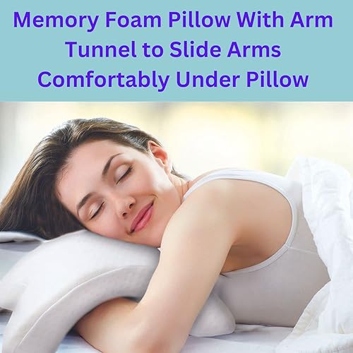 Miniatura 2 de Perfect Life Ideas Almohada de pareja con agujero para el brazo almohada de brazo para dormir de lado almohada arqueada para brazo debajo de la