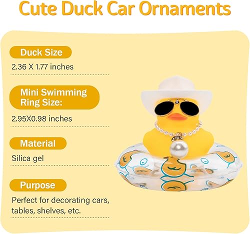 Miniatura 9 de wonuu Cowboy - Accesorios de coche rosa para decoración de tablero de patos de goma, patos de goma, accesorios de pato, accesorios para automóvil,