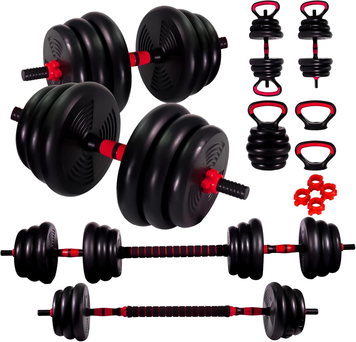 Adjustable Dumbbell Set 20LBS Weight Set for Home Gym Full Body Workout with Multiple Fitness Combinations