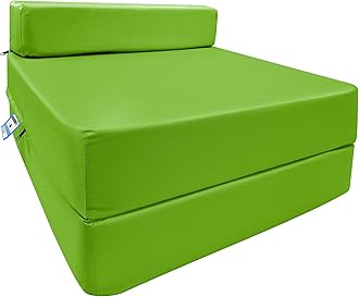 iSTYLE MODE BETTER HOME CHOICE Fold Out Single Z Bed Futon Sofa Chair | Comfortable Fold Out Sofa Mattress | Ergonomically Designed for Guests | Lightweight & Stylish (Lime)