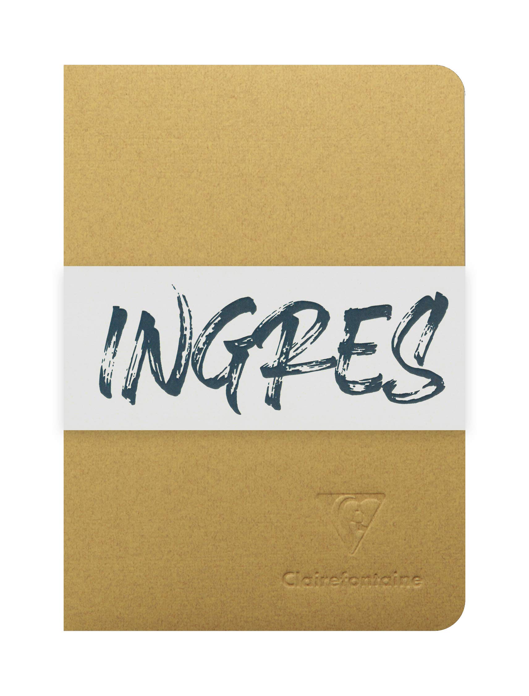 Clairefontaine 115658C - notes z Ingresem, szyty, przeszycia nitką, 96 stron, 10,5 x 14,8 cm, w linie, 90 g, okładka z papieru czerpanego, kolor losowy