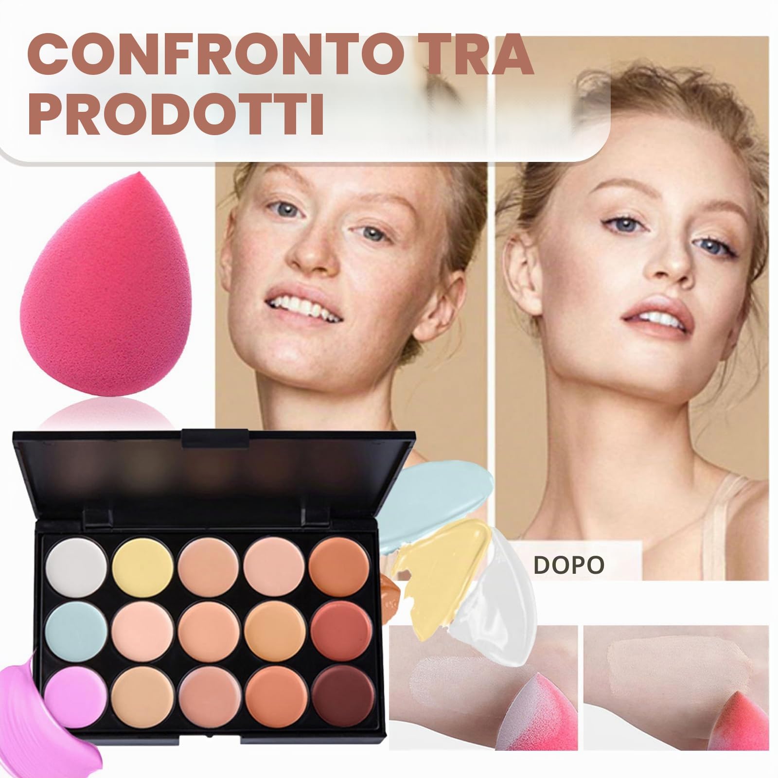 Set Trucchi Donna, Tutto in uno Set di Trucco, Include Portatile Travel Make Up Palette Ombretto Rossetti Correttore Eyeliner Mascara