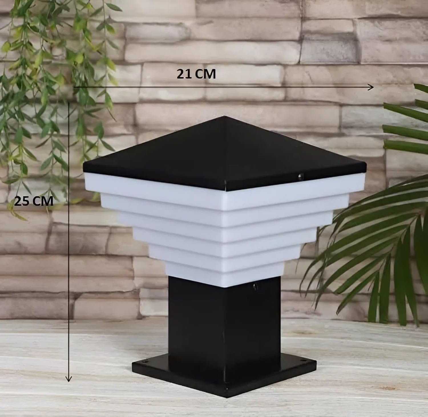 Modern Black Gate Lights - 2 Pack -8