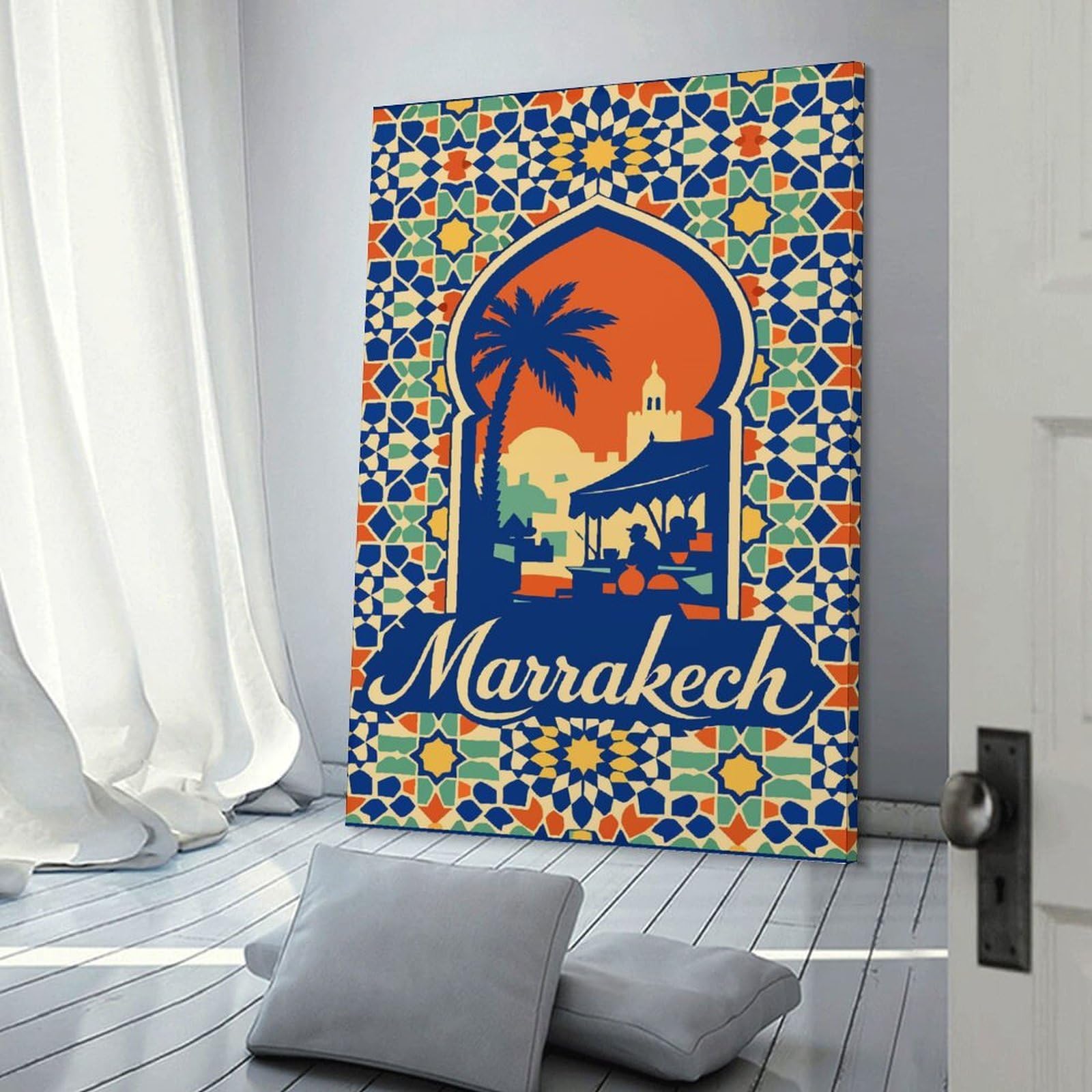 Junmoney Decorative Wall Artwork Marrakech Travel, 20x30inch(50x75cm), for Living Room, Lounge Or Sitting Room, Modern Wall Decor for Cosy Interiors