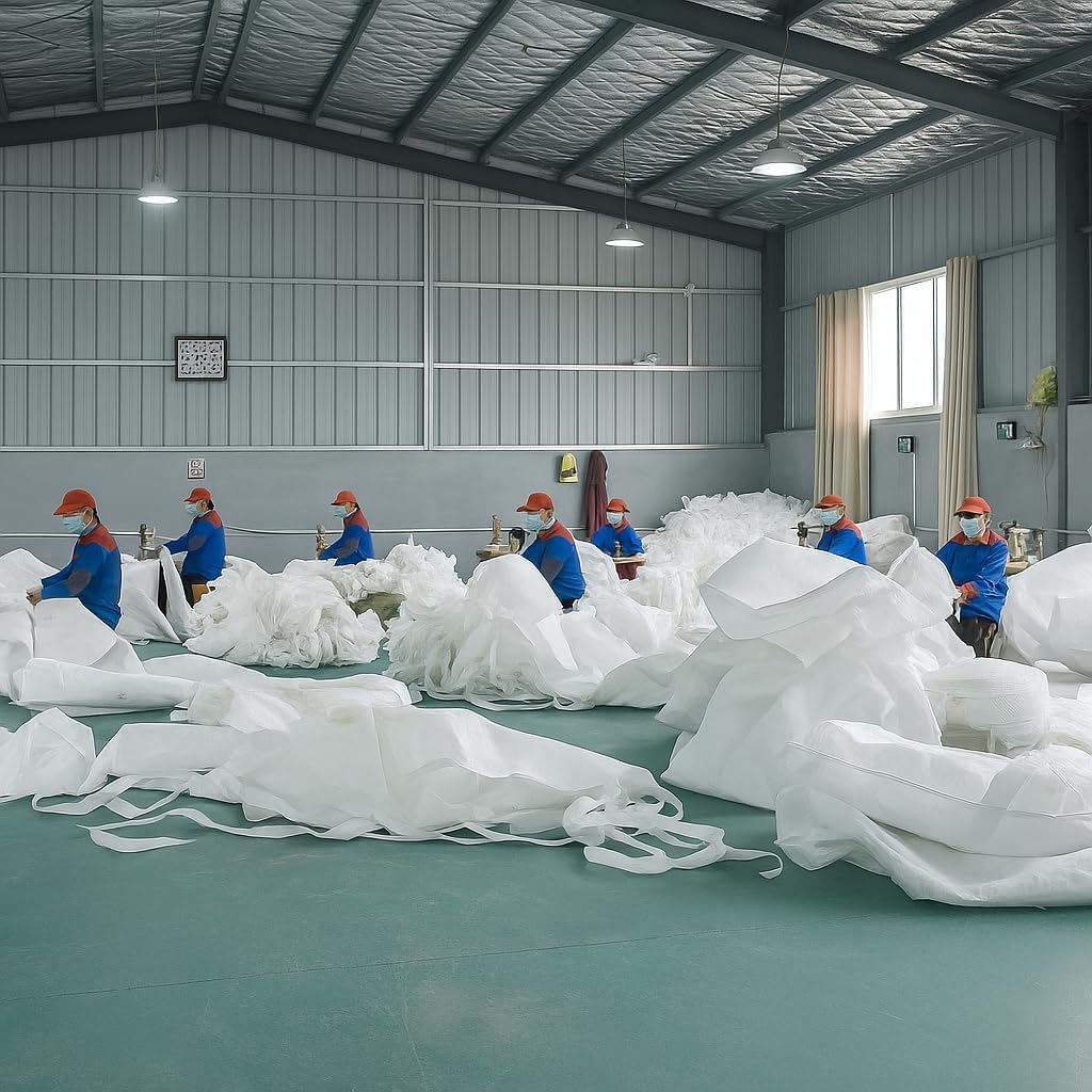 5 Pack FIBC Bulk Bags, 1 Ton Capacity Each (35" x 35" x 43"), 2200lbs SWL Polypropylene, Large Reusable Super Sacks for Yard Waste, Firewood, Grain(costales para maíz), Construction Debris, and More