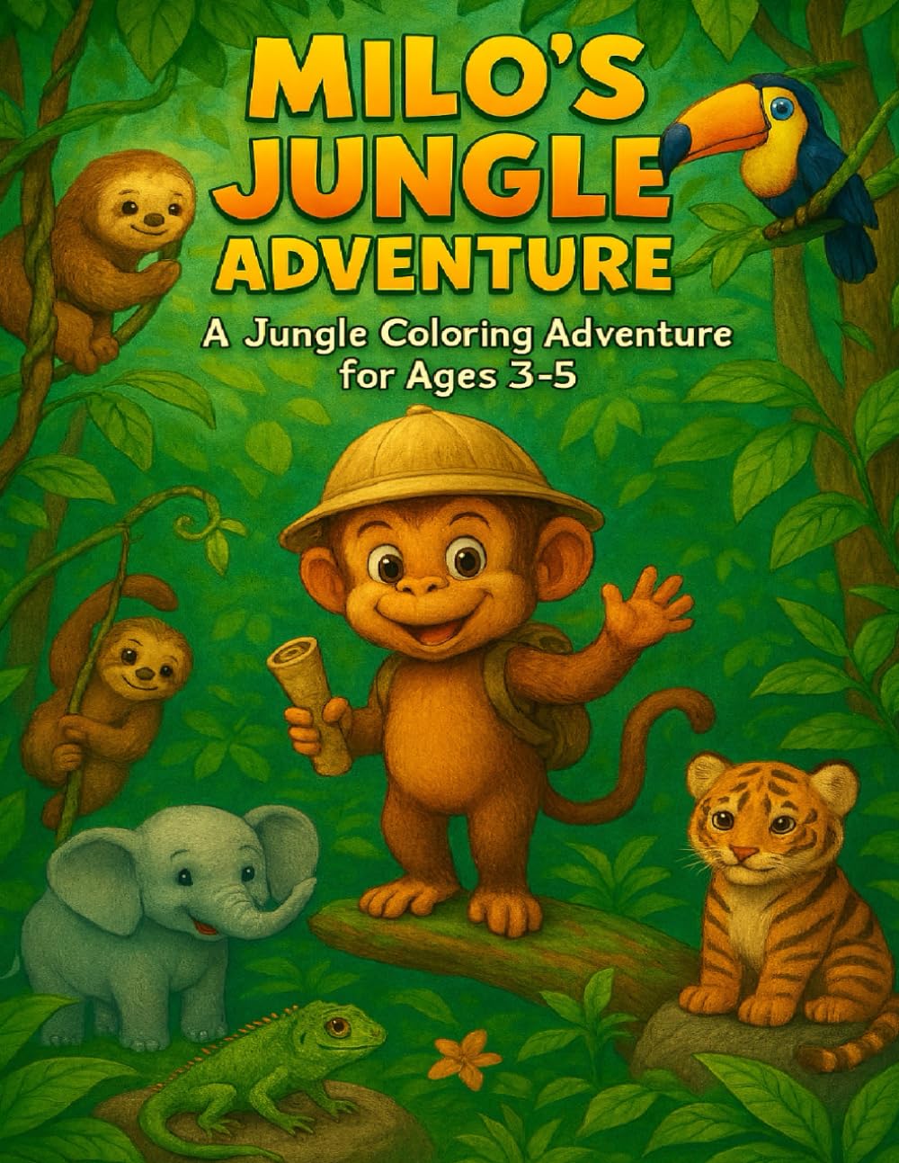 Milo’s Jungle Adventure: A Jungle Coloring Adventure for Ages 3–5 (Animal Adventures Series)