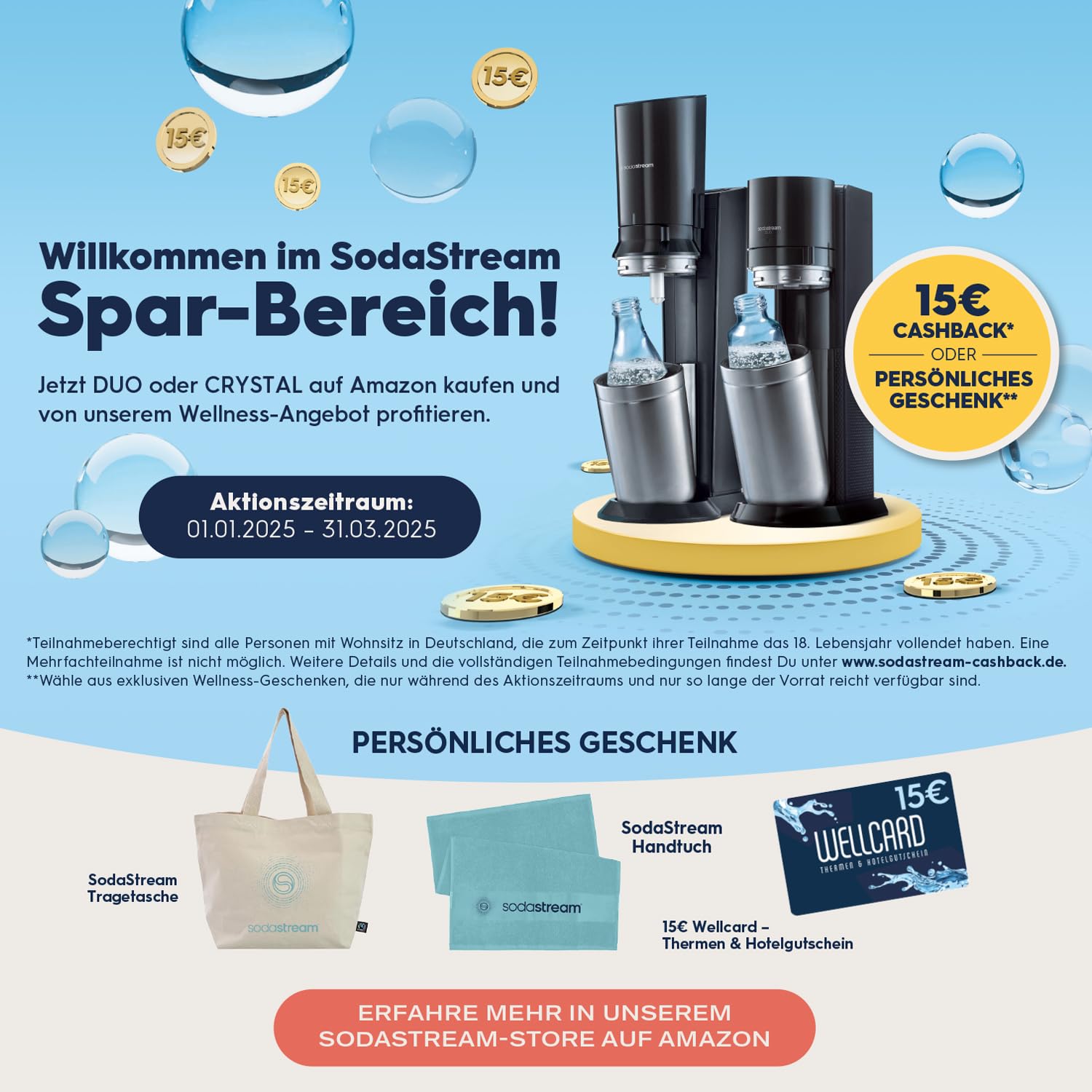 SodaStream Wassersprudler CRYSTAL 3.0 mit Quick-Connect CO2-Zylinder | inkl. 1x 0,7L CRYSTAL Glasflasche | Nur kompatibel mit CRYSTAL Glasflasche |Farbe: Titan