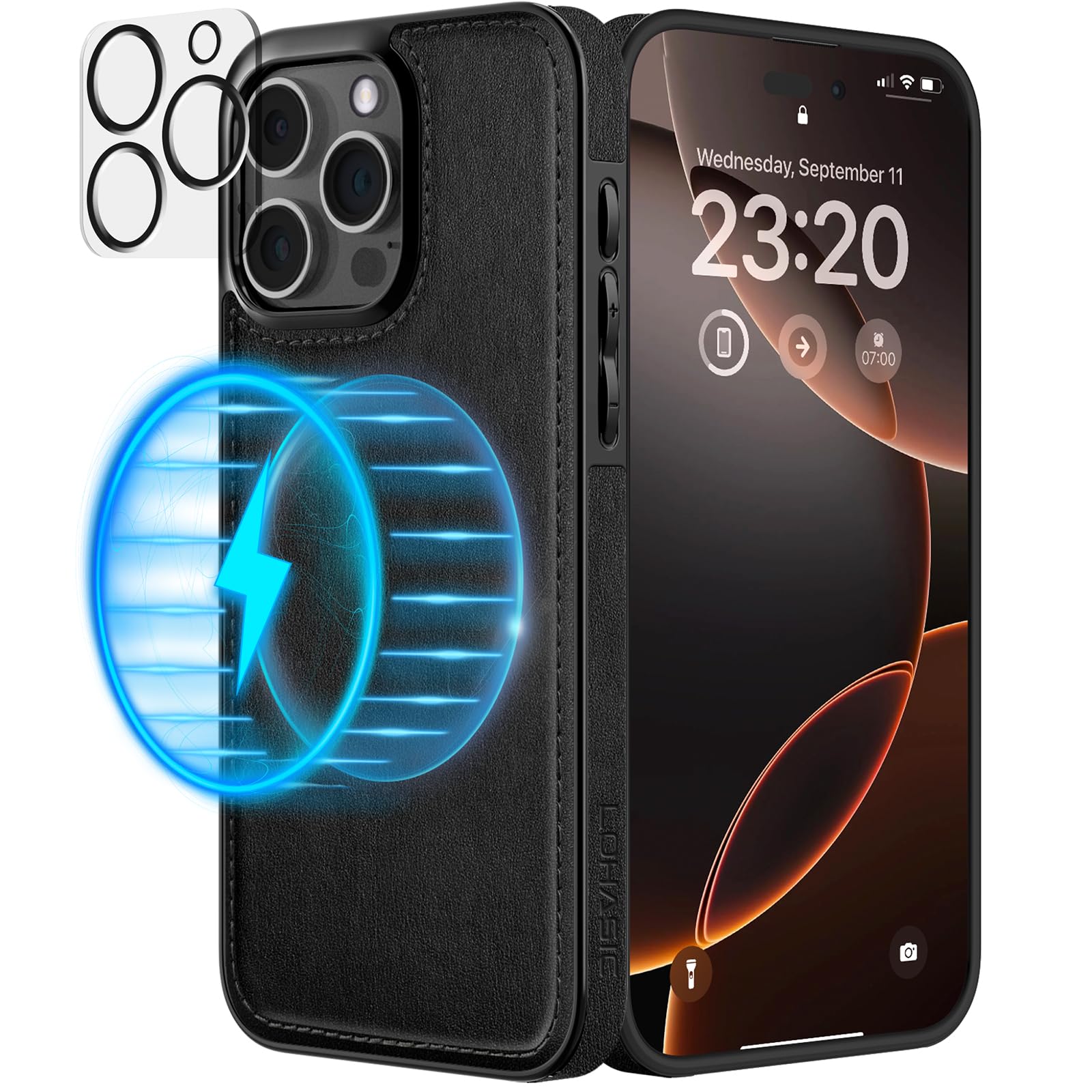 LOHASIC Compatible With MagSafe For IPhone 16 Pro Max Case Leather, Slim Business PU Rugged Non-Slip Grip Shockproof Bumper Full Body Protective Cover Phone Cases For IPhone 16 Pro Max 6.9 - View #8