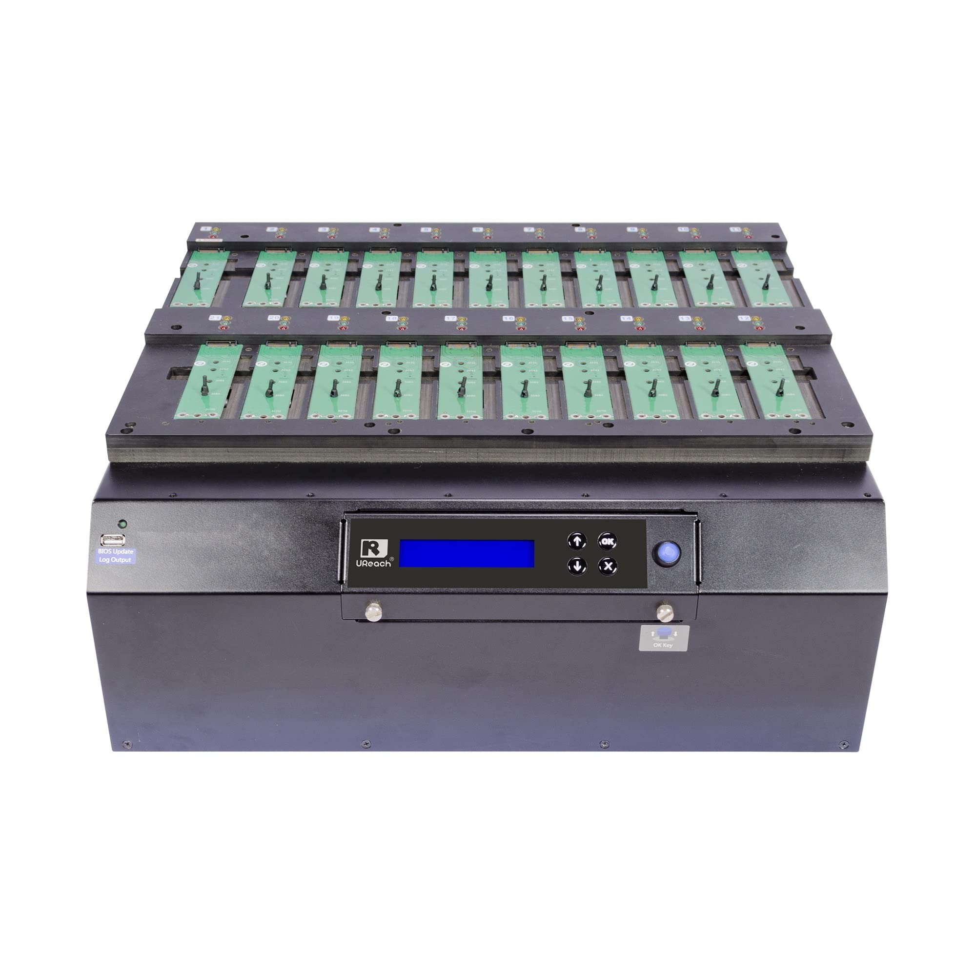 UReach PE2100 -1 to 20 PCIe SSD (M.2 U.2) Duplicator and Sanitizer, Cloner & Wiper for M2 (PCIe/AHCI/SATA ) M-Key B+M Key 2230 2242 2260 2280 22110 Internal SSD Flash Memory Hard Drive
