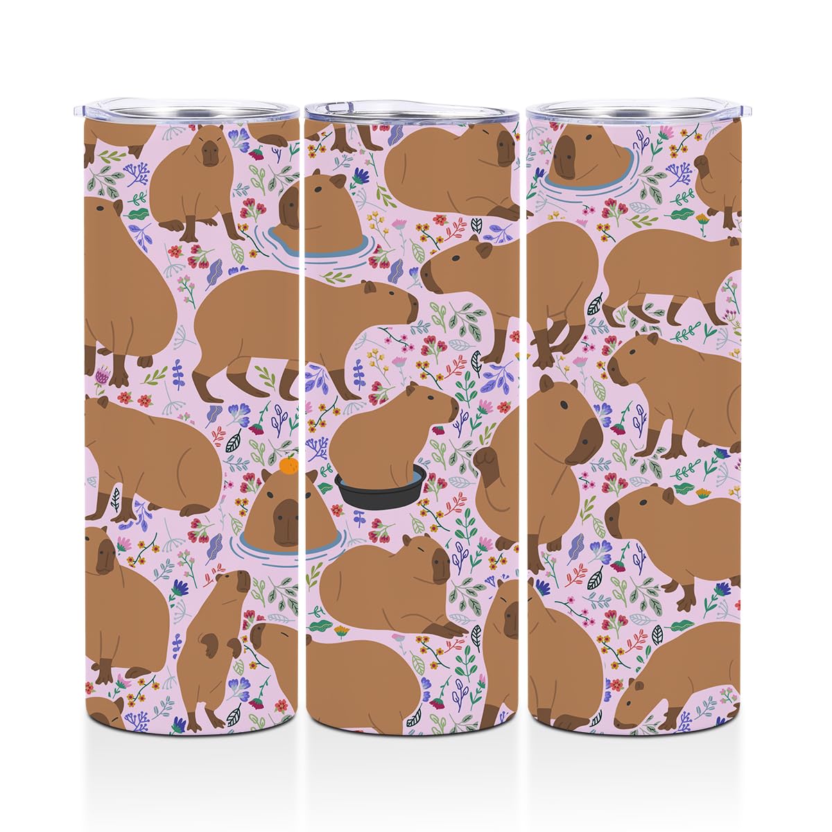 Capybara Gifts, 20 Oz Straight Skinny Tumblers, Stainless Steel Tumbler, Double Wall Vacuum Travel Mug, Capybara Stuff Animal Coffee Cup, Insulated Coffee Mug Thermal Cup for Gym Sports Outdoors