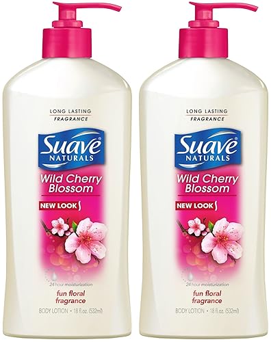 Suave Loción para manos y cuerpo, flor de cerezo silvestre, 18 onzas líquidas (paquete de 2)