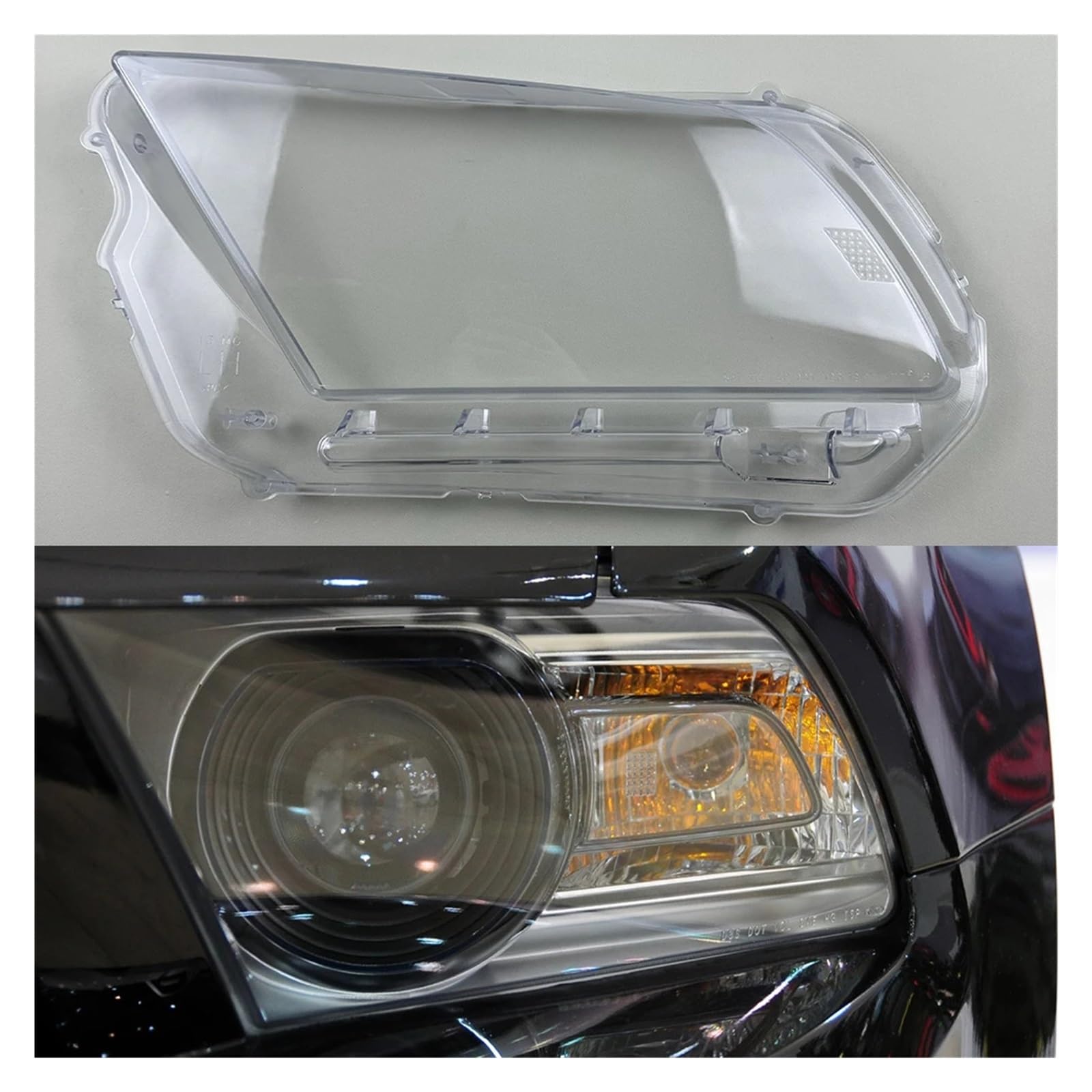 IKBDLNCUQ Headlight Covers Headlight Cover Transparent Lampshade Headlamp Shell Plexiglass Replace Lens Fit for Ford Fit for Mustang 2010 2011 2012 2013 Car Headlight Lens Glass Lampshade(Left Side)