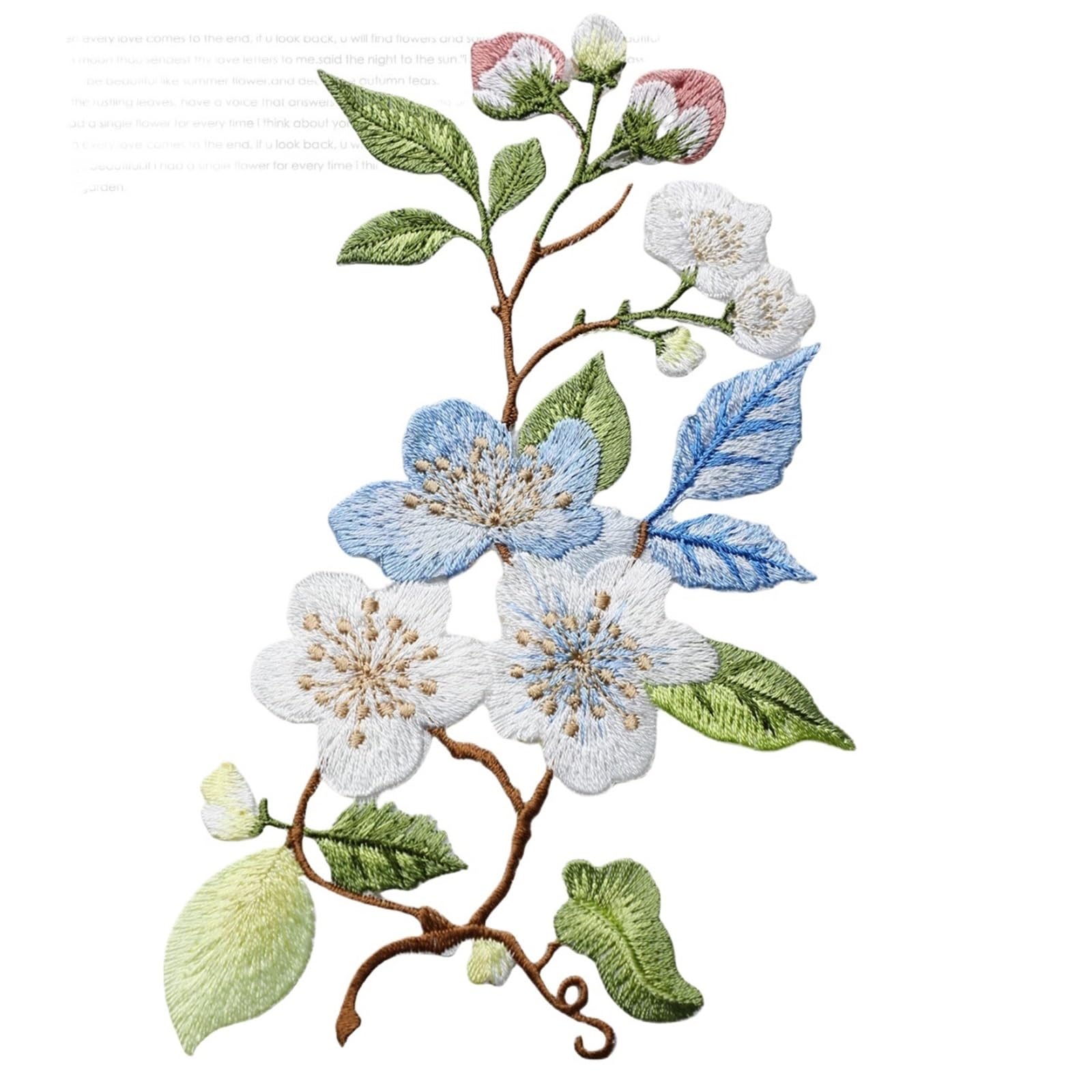 Wtaxbh Color2 Iron On Patches 2Pc Flower Embroidery Patch Iron On, Elegant Patches For Clothes Bags Diy, Embroidered Stickers For Jacket Jeans Craft(Color2)