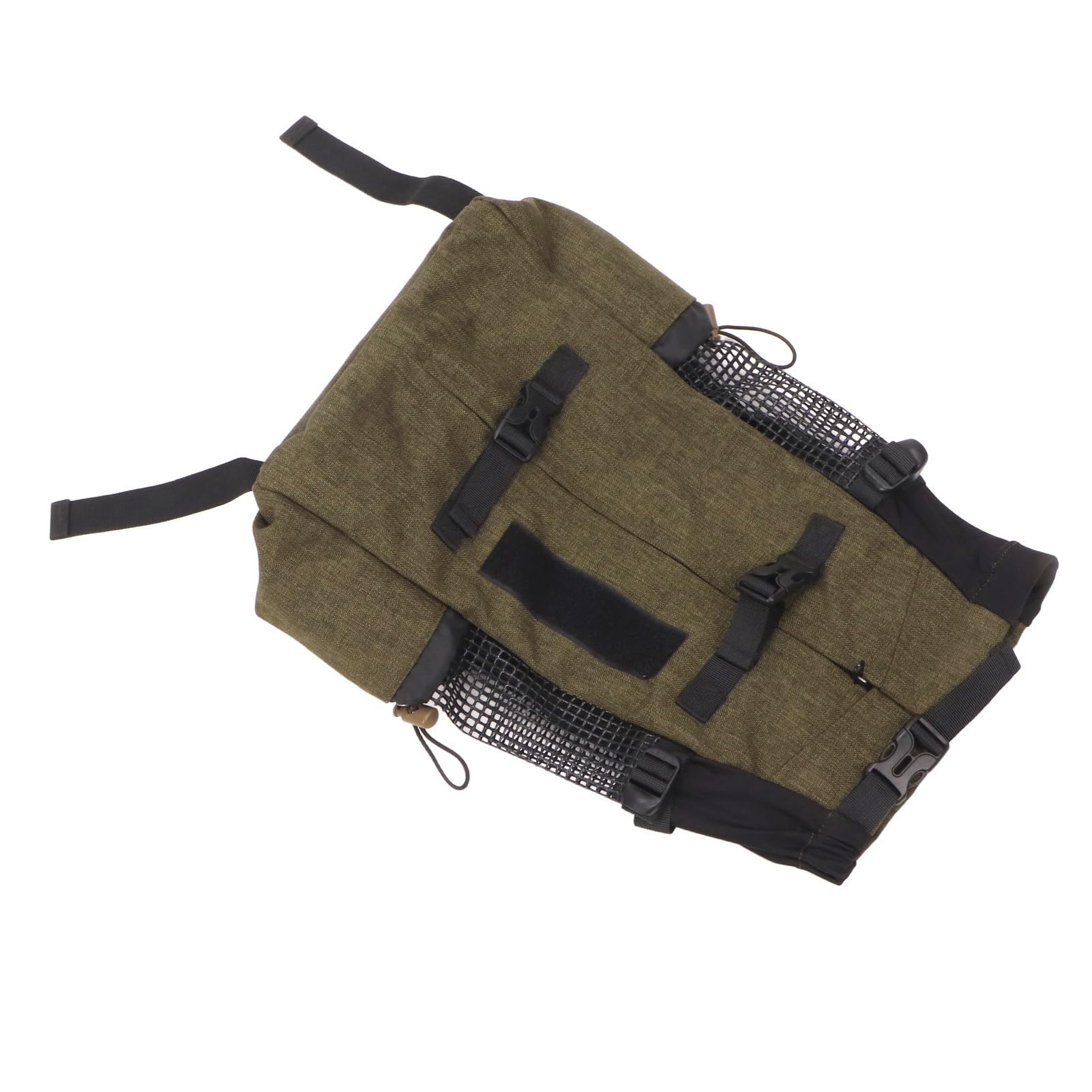 Zaino per animali domestici Zaino multiuso in nylon traspirante Mesh portatile da viaggio per gatti per viaggi in bicicletta all'aperto Design di sicurezza con striscia (Verde erba)
