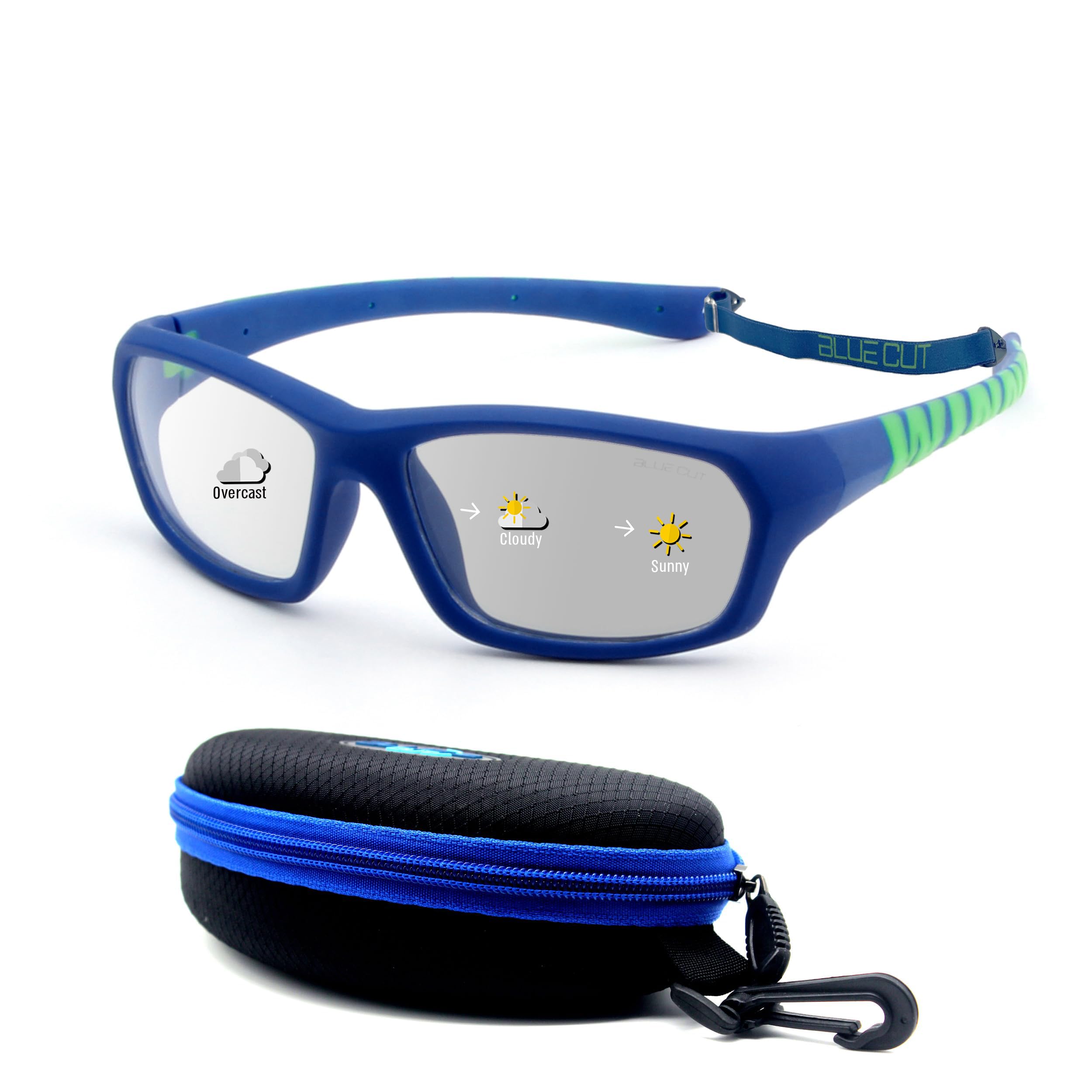 BLUE CUT Kids Sports Protection Goggles – Photochromic Safety Glasses for Children, Basketball, Baseball &amp; Outdoor Sports