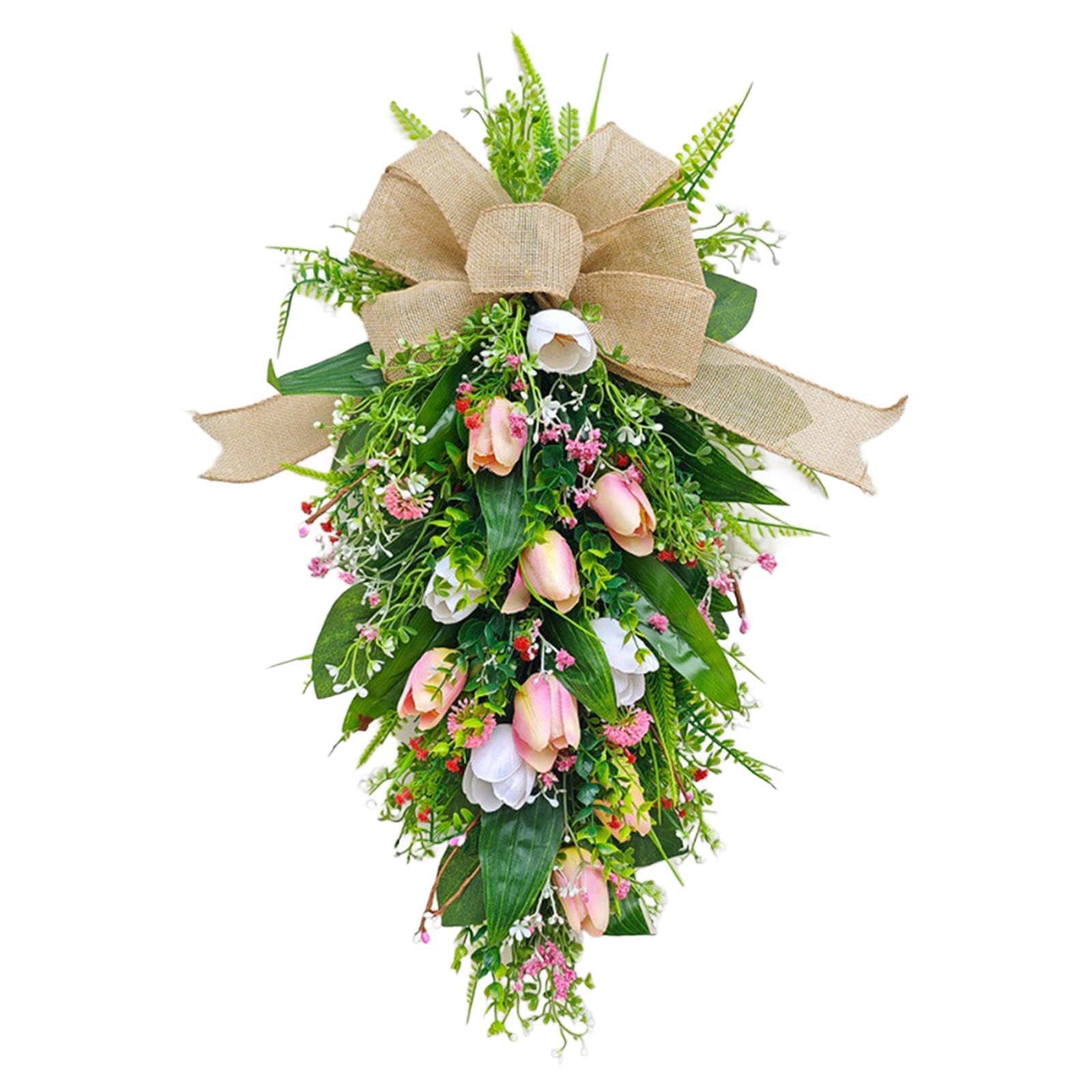 KIXZSAZ Artificial Tulips Teardrop Wreath Party Supplies Outstanding Seasonal Decor Making Celebrations Fun And Colorful for Creative Artificial Garland