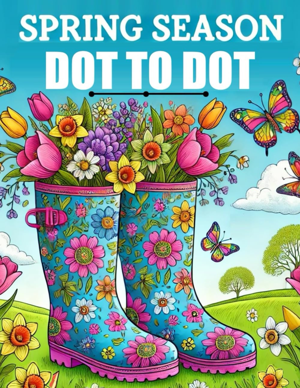 Spring Season Dot to Dot Book: Large Print Dot-to-Dots Puzzles For Adults and Seniors | Birds, Flowers, Animals and Landscapes