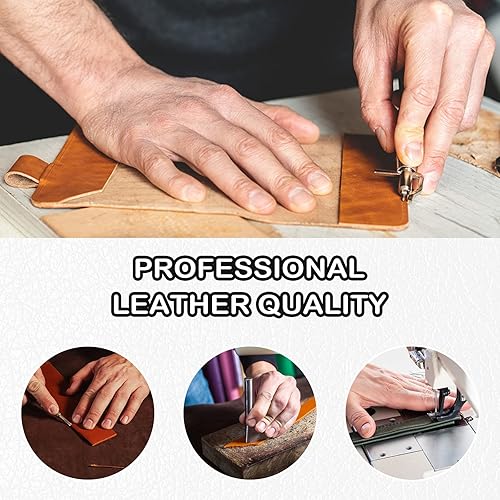 Miniatura 6 de ABIDISO Tira de cuero de grano superior para manualidades, 12 pulgada de ancho y 72 pulgadas de largo, 0.079 pulgadas de grosor, muy adecuada para