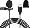 USB C Lavalier Microphone Type C Stereo Clip MIC External Lapel Clip for iPhone 16/15 Pro Max Samsung S21 S20 S10 Tablet PC lip On Omnidirectional Condenser Lapel Mic with 1.5m Cable