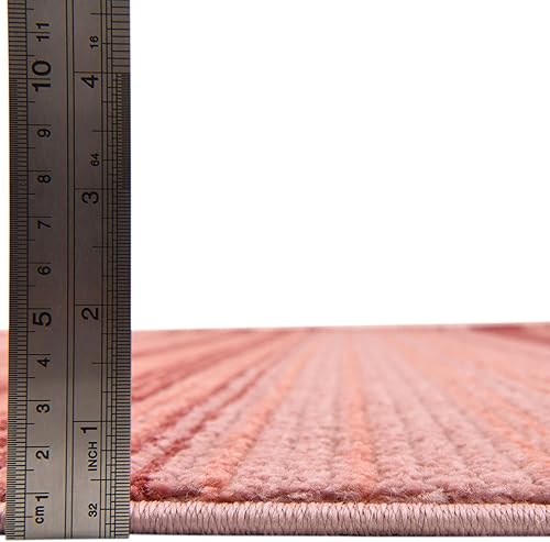 Miniatura 5 de Unique Loom Gemstone Collection - Alfombra de área (3 pies 2 pulgadas, redonda, rosa oxidadorojo)