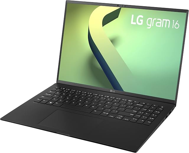 LG gram laptop 16Z90Q - 16 Inch, Intel Evo Core i7 - 12th Gen, 80Wh Battery, (2560 x 1600 px), 16 GB RAM, 1 TB SSD Memory, Windows 11 OS - Black