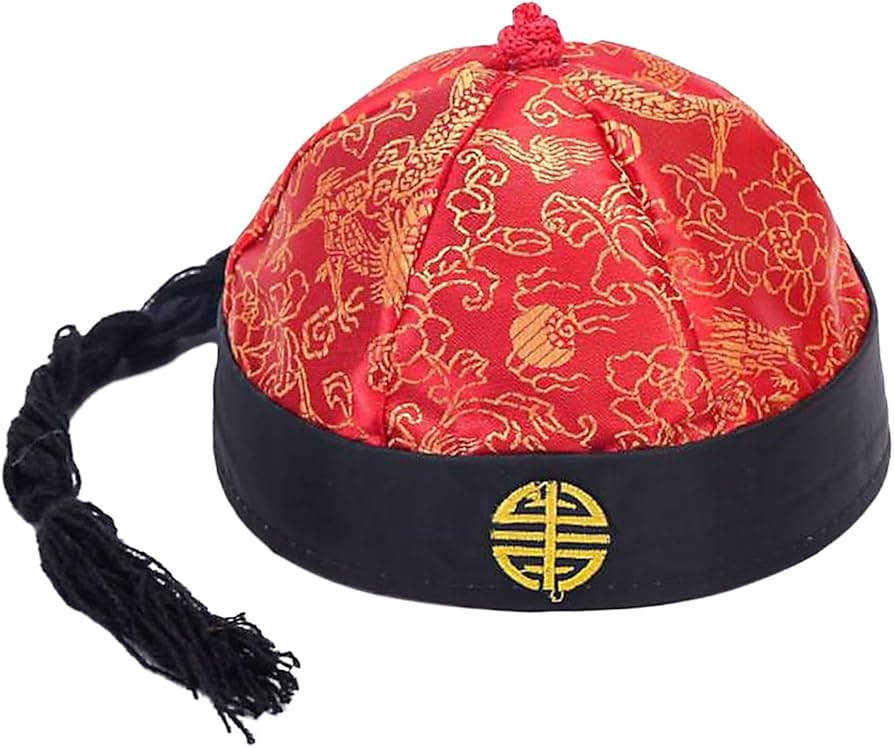 Amazon.com: LCSVCCXA Chinese Emperor Hat with Attached Ponytail