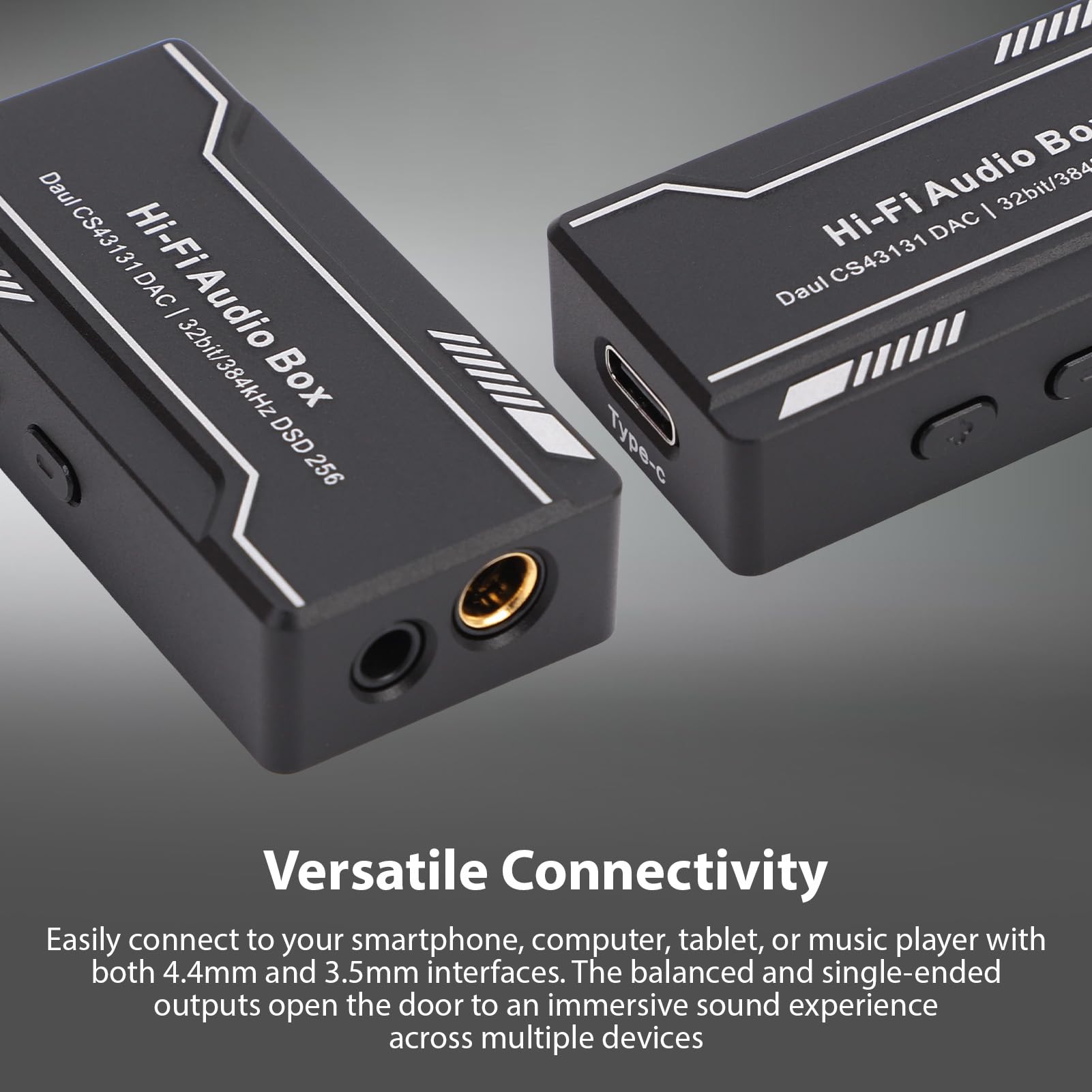 Wzmacniacz Stereo, Przenośny Wzmacniacz Słuchawkowy DAC ze Zbalansowanym Wyjściem 4,4 Mm Dźwięk HiFi 220 MW do Kina Domowego Monitoring Studyjny Komputer Tablet Telefon Komórkowy