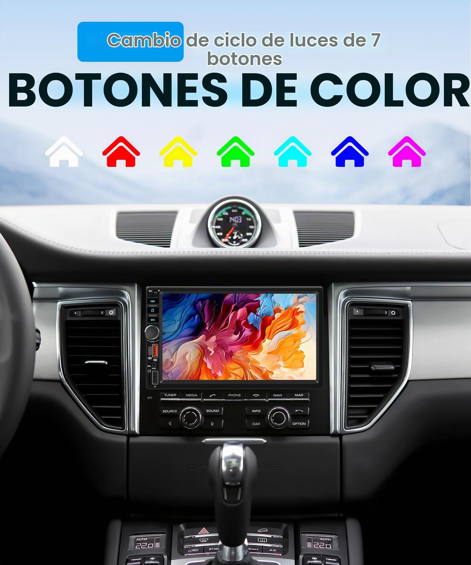Inalámbrico Carplay Radio de Coche 2 DIN con You-Tube Android Auto, 7 Pulgadas Touchscreen Radio Coche con iOS/Android Mirror Link Bluetooth FM Radio USB/EQ/AUX Control del Volante Cámara Trasera