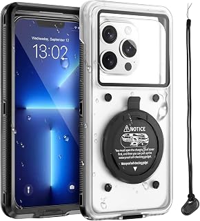 Beeasy wasserdichte Handyhülle, IPX8 Universelle Unterwasser Wasserfeste Handytasche Tauchen Schwimmen, Selbst-Check Waterproof Phone Case für iPhone Samsung Google Xiaomi 6,9 Zoll